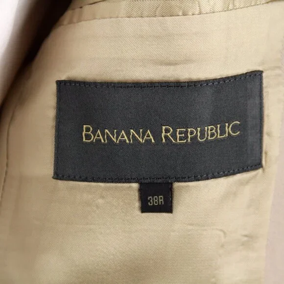 38R Banana Republic Mens‎ Blazer Sport Coat 3-Bttn Casual Jacket Cotton E02171